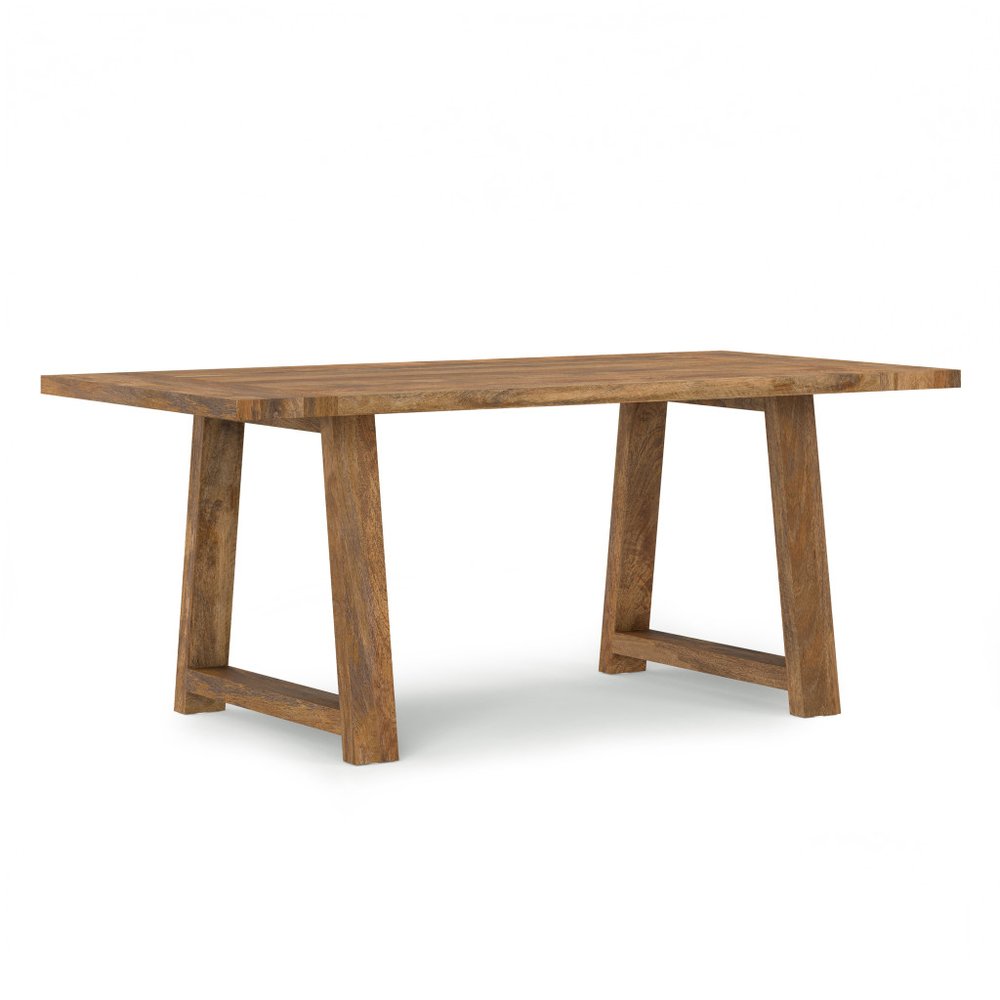 72" Gray Solid Wood Trestle Base Dining Table