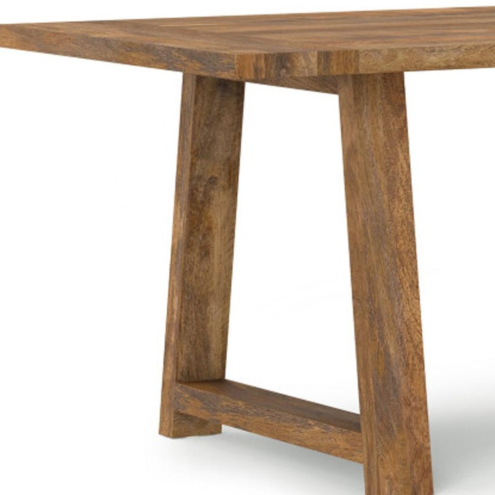 72" Gray Solid Wood Trestle Base Dining Table