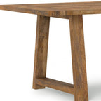 72" Gray Solid Wood Trestle Base Dining Table