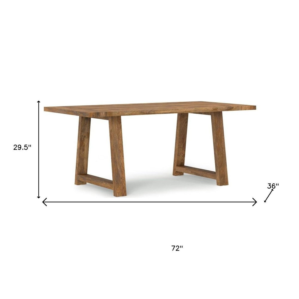 72" Gray Solid Wood Trestle Base Dining Table