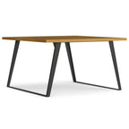 54" Walnut And Graphite Wood And Iron Frame Base Square Dining Table