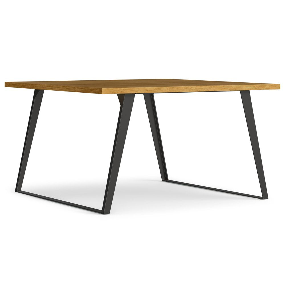 54" Walnut And Graphite Wood And Iron Frame Base Square Dining Table