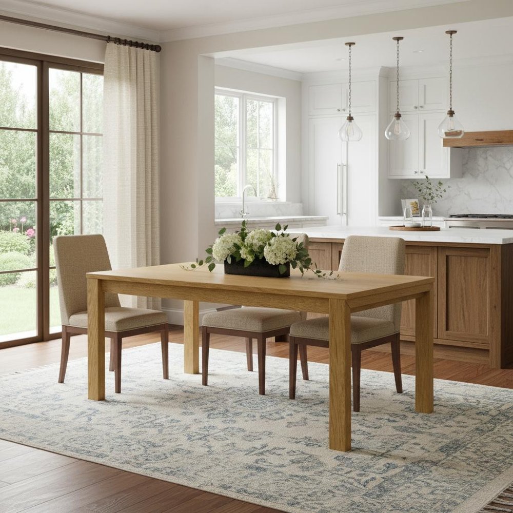 60" Oak Wood Butterfly Leaf Extendable Dining Table
