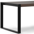 66" Light Brown And Black Solid Wood And Iron Frame Base Dining Table