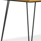 66" Oak And Black Wood And Iron Dining Table