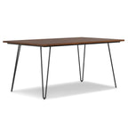 66" Oak And Black Wood And Iron Dining Table