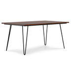 66" Oak And Black Wood And Iron Dining Table