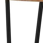 45" Natural And Black Solid Wood And Iron Round Top Dining Table