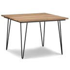45" Natural And Black Solid Wood And Iron Round Top Dining Table