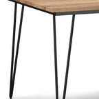 45" Natural And Black Solid Wood And Iron Round Top Dining Table
