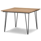 45" Natural And Black Solid Wood And Iron Round Top Dining Table