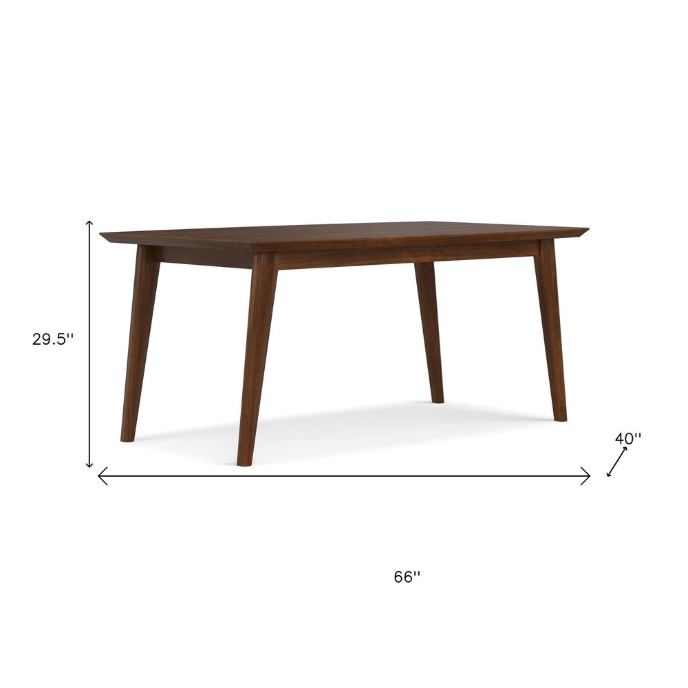 66" Walnut Wood Dining Table