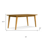 66" Walnut Wood Dining Table