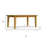 66" Oak Wood Dining Table
