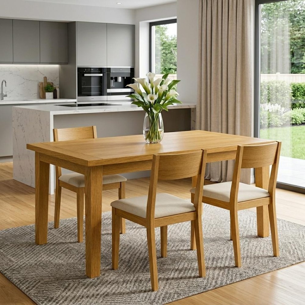66" Oak Wood Dining Table