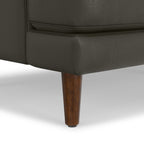 90" Dark Slate Gray Top Grain Leather Sofa