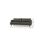 90" Dark Slate Gray Top Grain Leather Sofa