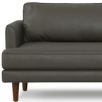 90" Dark Slate Gray Top Grain Leather Sofa