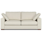 78" Cream Upholstered Sofa With Toss Pillows