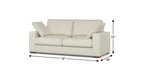 78" Cream Upholstered Sofa With Toss Pillows