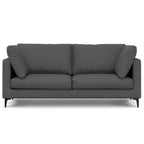 76" Gray Upholstered Sofa With Toss Pillows