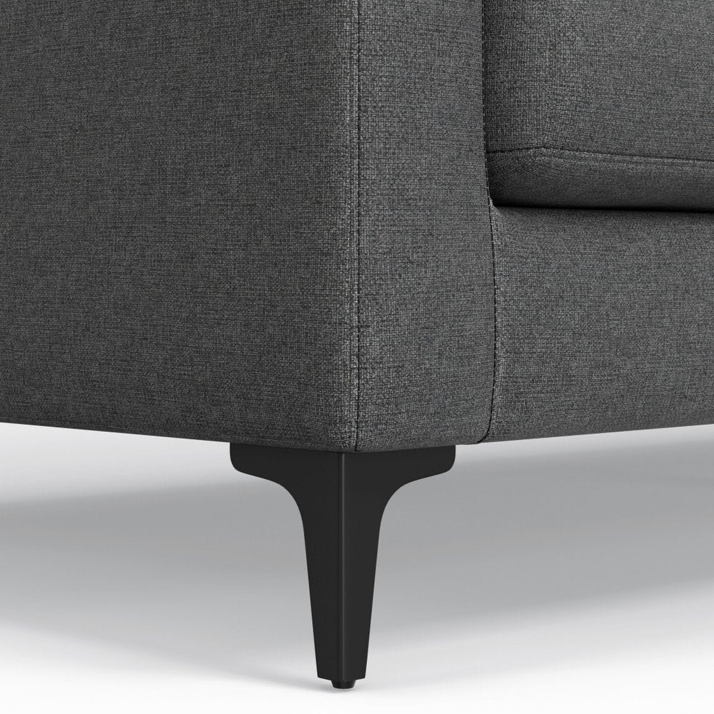 76" Gray Upholstered Sofa With Toss Pillows