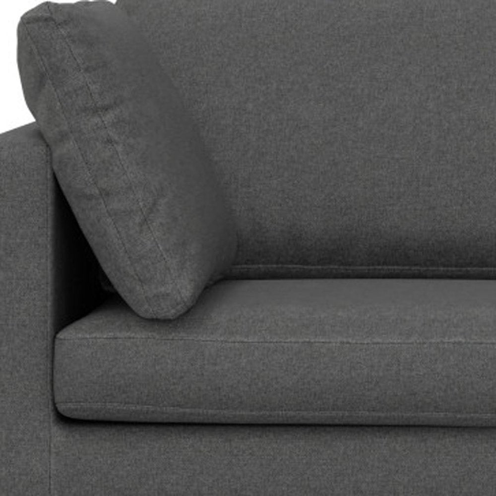 76" Gray Upholstered Sofa With Toss Pillows