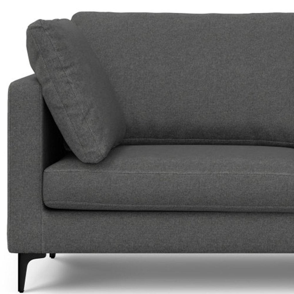 76" Gray Upholstered Sofa With Toss Pillows