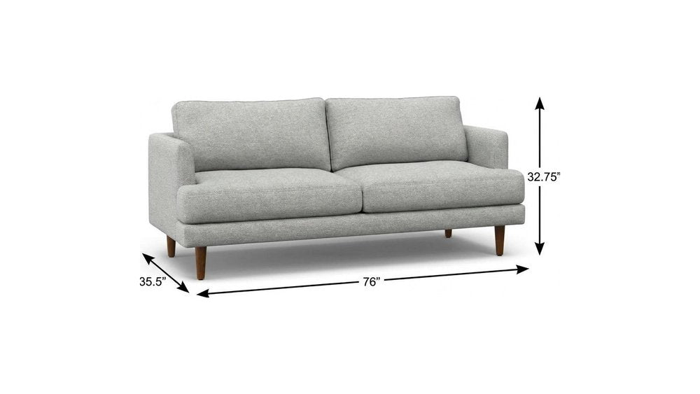 76" Gray Upholstered Sofa