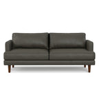 76" Black Top Grain Leather Sofa