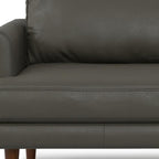 76" Black Top Grain Leather Sofa