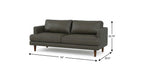 76" Black Top Grain Leather Sofa