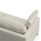 90" Cream Upholstered Sofa With Toss Pillows