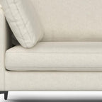 90" Cream Upholstered Sofa With Toss Pillows