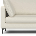 90" Cream Upholstered Sofa With Toss Pillows