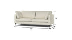 90" Cream Upholstered Sofa With Toss Pillows