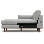 102" Gray Upholstered Left Chaise Style Sofa With Toss Pillows