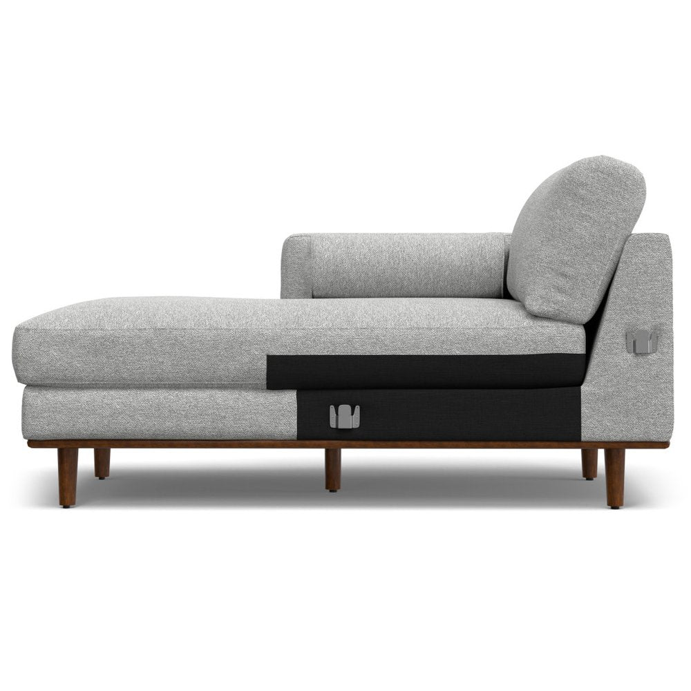 102" Gray Upholstered Left Chaise Style Sofa With Toss Pillows