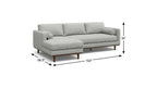 102" Gray Upholstered Left Chaise Style Sofa With Toss Pillows