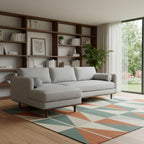 102" Gray Upholstered Left Chaise Style Sofa With Toss Pillows
