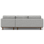 102" Gray Upholstered Right Chaise Style Sofa With Toss Pillows
