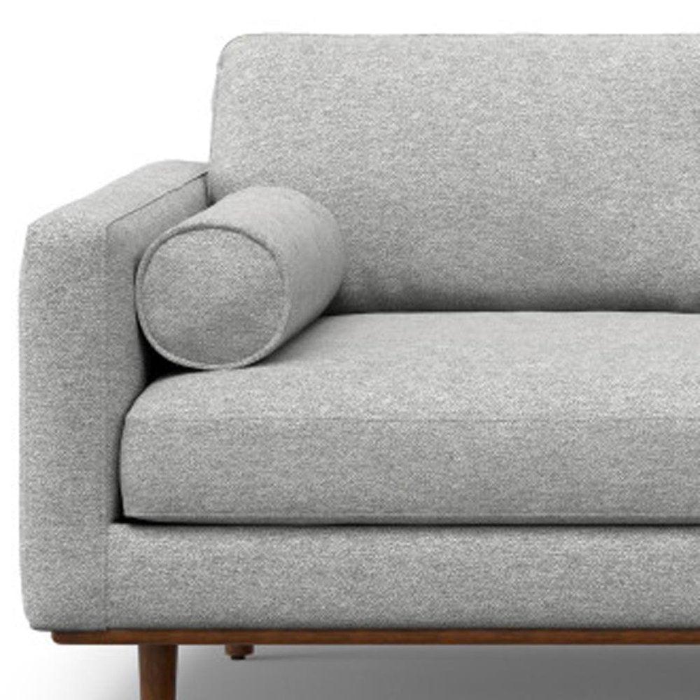 102" Gray Upholstered Right Chaise Style Sofa With Toss Pillows