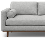 102" Gray Upholstered Right Chaise Style Sofa With Toss Pillows