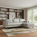 102" Gray Upholstered Right Chaise Style Sofa With Toss Pillows