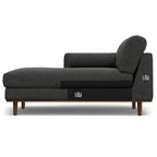 102" Charcoal Upholstered Left Chaise Style Sofa With Toss Pillows