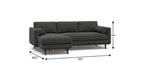 102" Charcoal Upholstered Left Chaise Style Sofa With Toss Pillows