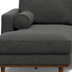 102" Charcoal Upholstered Left Chaise Style Sofa With Toss Pillows