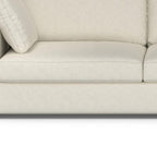 122" Cream Upholstered Right Chaise Style Sofa With Toss Pillows