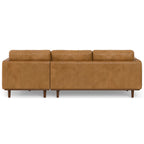 102" Sienna Leather Right Sofa With Toss Pillows