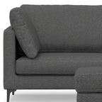 90" Gray Upholstered Sofa With Ottoman And Toss Pillows